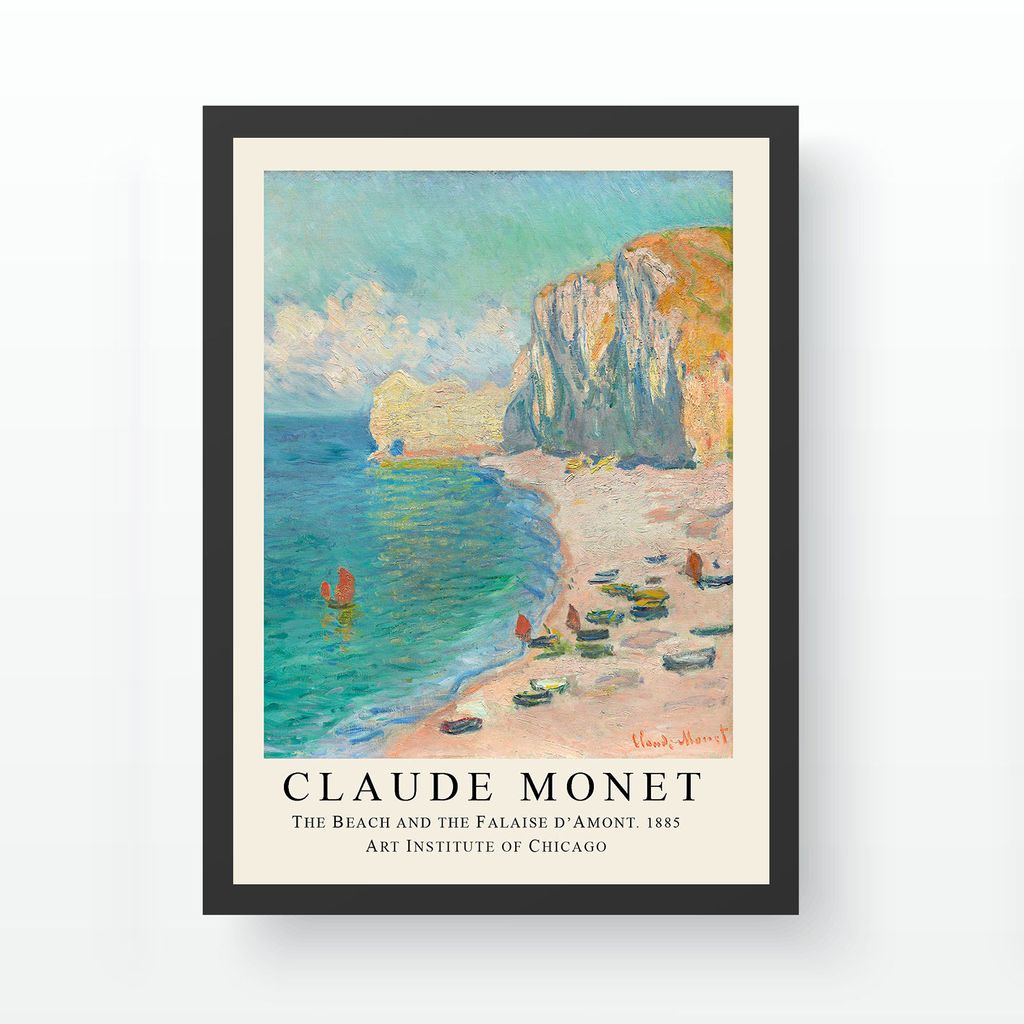 Falikép, festményt ábrázol, Monet, kék - sárga - rózsaszín, 35x45 cm - Butopêa akciós termékkép 1